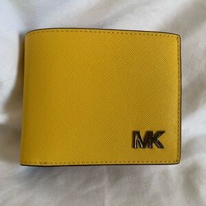 New Michael Kors Yellow Leather Wallet